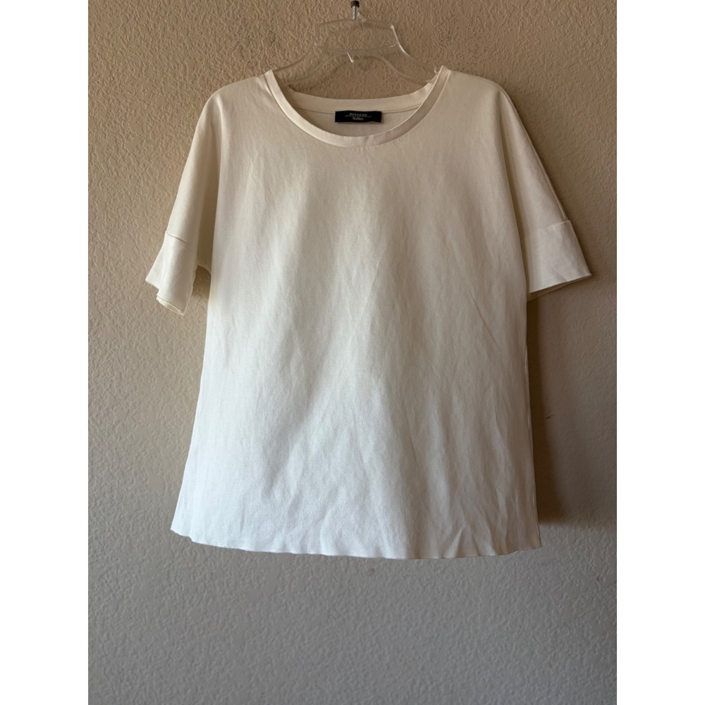 Weekend Max Mara Cream Cotton Jersey Short Sleeve T-Shirt Size S
